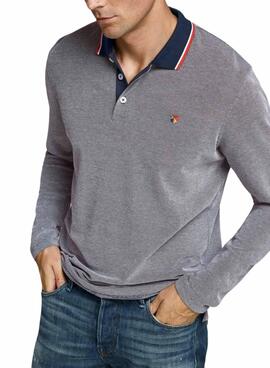 Polo Jack & Jones Bluwin M/L Gris pour Homme