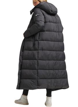 Veste Superdry Ripstop Longline Noire Femme