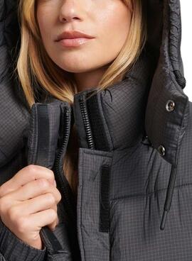 Veste Superdry Ripstop Longline Noire Femme