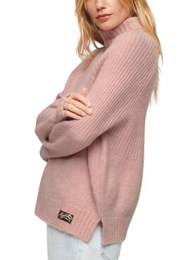 Pull Superdry Essential Rib Rose pour Femme