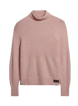 Pull Superdry Essential Rib Rose pour Femme