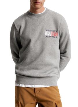 Sweat Tommy Hilfiger New York Flag Gris Homme