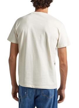 T-Shirt Pepe Jeans Keegan Beige pour Homme
