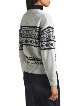 Pull Pepe Jeans Elodie Blanc Jacquard Femme
