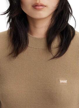 Pull Levis Rib Batwing Camel pour Femme