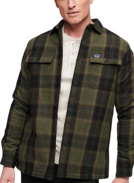Surchemise Superdry Wool Miller Vert Homme