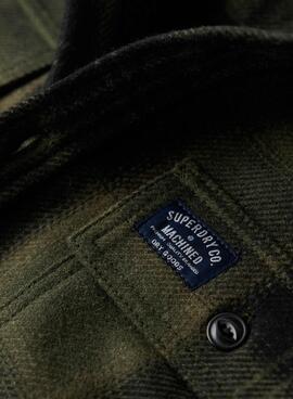 Surchemise Superdry Wool Miller Vert Homme