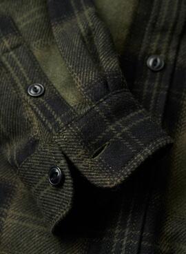 Surchemise Superdry Wool Miller Vert Homme