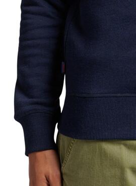 Sweat Superdry Essential Half Zip Bleu Marine Homme