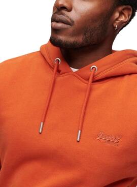 Sweat Superdry Essential Orange Homme