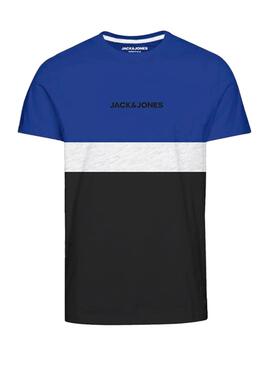 T-Shirt Jack & Jones Eire Block Bleu Intense Homme