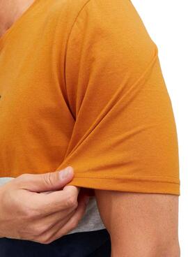 T-Shirt Jack & Jones Eired Block Orange Homme