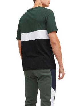 T-Shirt Jack & Jones Eired Block Vert Homme