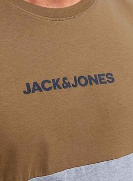 T-Shirt Jack & Jones Eired  Block Brun Homme