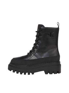 Bootss Calvin Klein Flatforme Lace Up Noire Femme