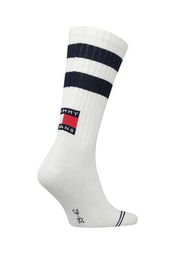 Chaussettes Tommy Jeans TH Uni Sport Blanc Bleu Marine