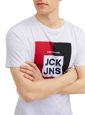 T-Shirt Jack & Jones Oscar Blanc pour Homme