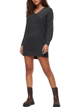 Robe Superdry V Neck Knit Gris pour Femme