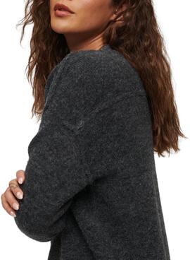 Robe Superdry V Neck Knit Gris pour Femme