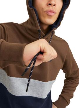 Sweat Jack & Jones Reid Block Brun Homme