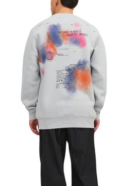 Sweat Jack & Jones Nébuleuses Gris pour Homme