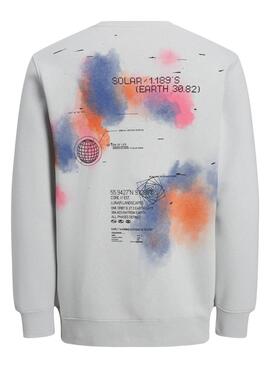 Sweat Jack & Jones Nébuleuses Gris pour Homme