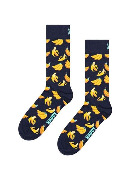 Chaussettes Happy Socks Banane Noires pour Homme