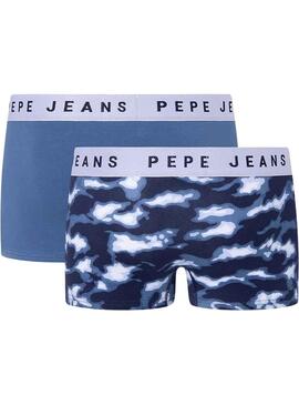 Pack 2 Slip Pepe Jeans Bleu camouflage Homme