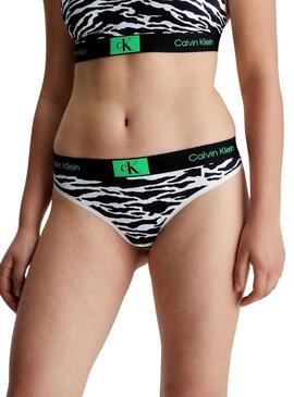 Tanga Calvin Klein Modern Tigre fendu Blanc Femme