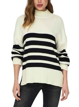 Pull Only Saga Highcol Beige pour Femme