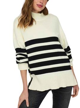 Pull Only Saga Highcol Beige pour Femme