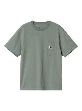 T-Shirt Carhartt SS Pocket Vert pour Femme