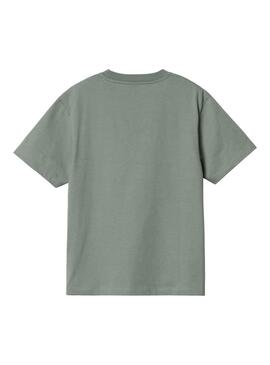 T-Shirt Carhartt SS Pocket Vert pour Femme