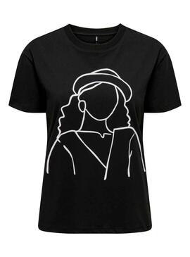 T-Shirt Only Cille Noire pour Femme