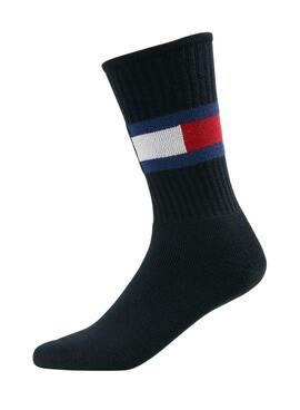 Chaussettes Tommy Hilfiger TH Flag Bleu Marine Unisex