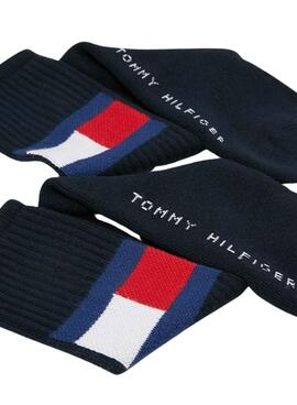 Chaussettes Tommy Hilfiger TH Flag Bleu Marine Unisex