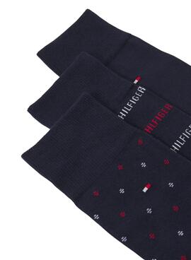 Pack 3 Chaussettes Tommy Hilfiger Giftbox Bleu Marine