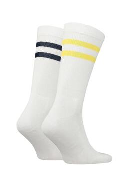 Chaussettes Levis Regular Cut Sport Blanc Unisex
