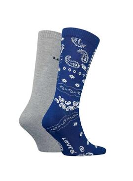 Chaussettes Levis Regular Cut Bandan Bleu Unisex