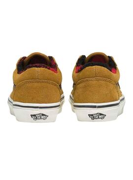 Chaussures Vans Old Skool marron pour garçon et fille.
