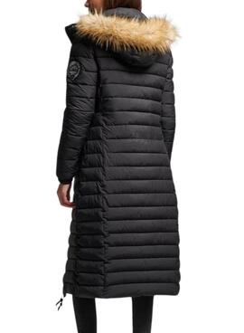 Veste Superdry Fuji Hooded Longligne Noire Femme