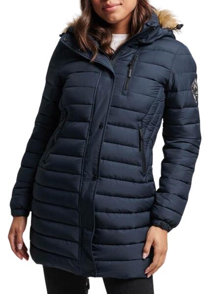 Veste Superdry Fuji Hooded Moyen Bleu Marine Femme