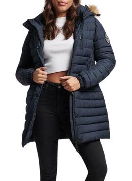 Veste Superdry Fuji Hooded Moyen Bleu Marine Femme