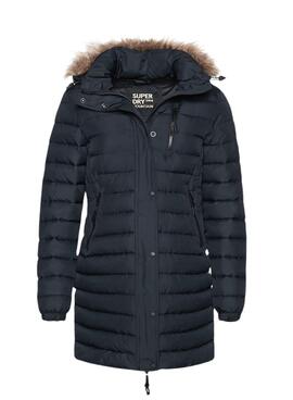 Veste Superdry Fuji Hooded Moyen Bleu Marine Femme