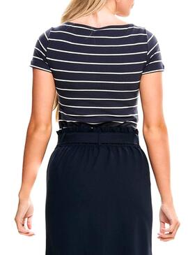 T-Shirt Only Live Stripes Bleu Marine Femme