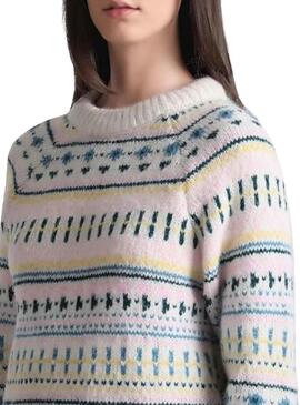 Pull Only Fenja Beige Printed pour Femme