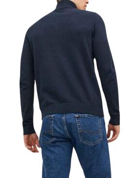 Pull Jack & Jones Émile Bleu Marine pour Homme