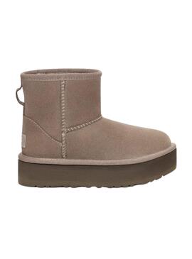 Bootss UGG Classic Mini Platform Fumée Brun Fille