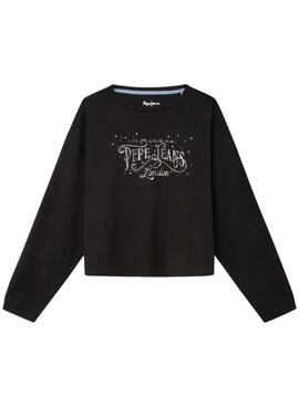 T-Shirt Pepe Jeans Valeska Noire pour Fille