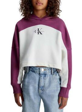 Sweat Calvin Klein Couleur Block Morado Fille